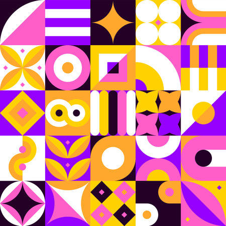 Geometrical Square Seamless Patternのイラスト素材
