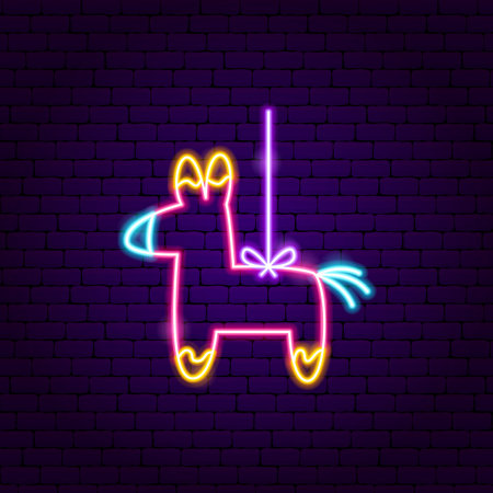 Pink Pinata Neon Signのイラスト素材