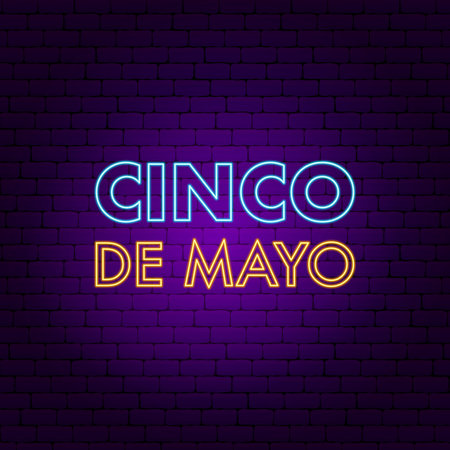 Cinco De Mayo Neon Textのイラスト素材