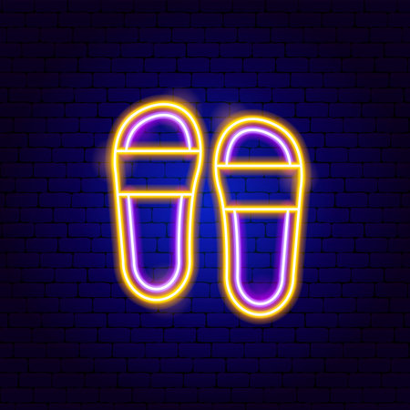 Bath Flip Flops Neon Signのイラスト素材