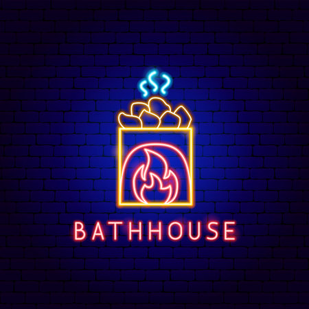 Bathhouse Neon Labelのイラスト素材