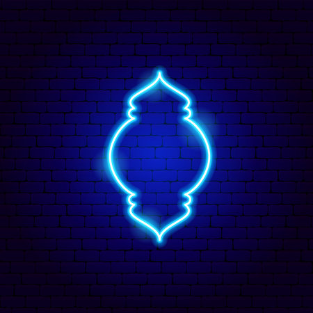 Arabic Decoration Neon Signのイラスト素材