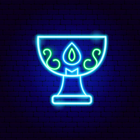 Arabic Goblet Neon Signのイラスト素材