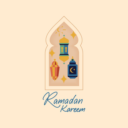 Holiday Ramadan Kareem Postcardのイラスト素材