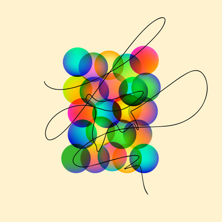 Colorful Circles with Lineのイラスト素材