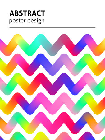 Modern Colorful Zigzag Posterのイラスト素材