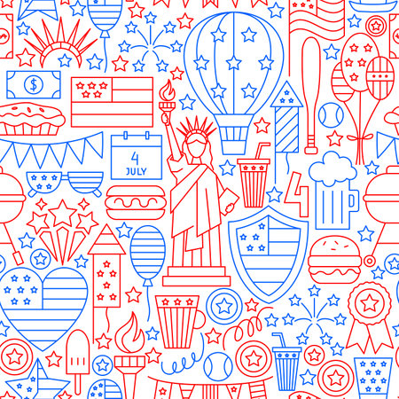 USA Independence Day Seamless Patternのイラスト素材