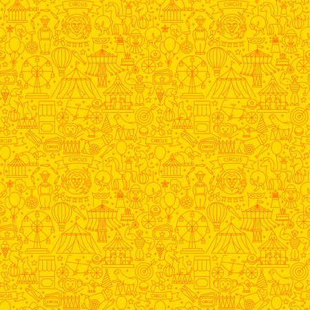 Circus Show Line Seamless Patternのイラスト素材