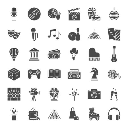 Entertainment Solid Web Iconsのイラスト素材