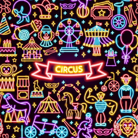 Circus Neon Frameのイラスト素材