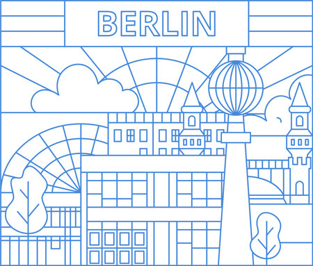 Berlin Outline Conceptのイラスト素材