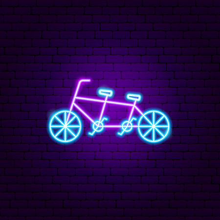 Bike for Two Neon Signのイラスト素材
