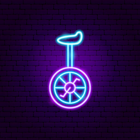 Unicycle Neon Signのイラスト素材