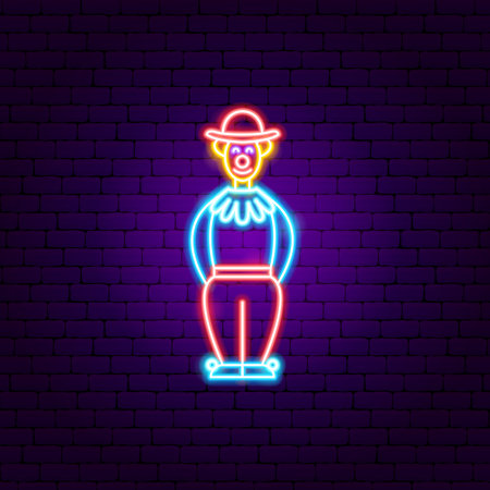 Clown Stands Neon Signのイラスト素材