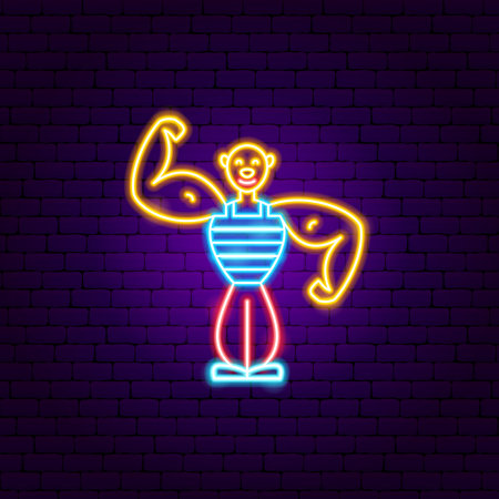Man of Muscle Neon Signのイラスト素材