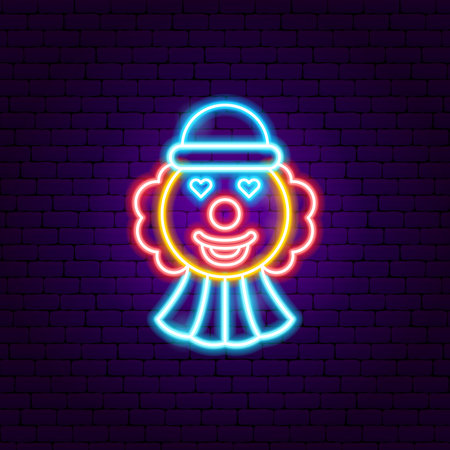 Clown Head Neon Signのイラスト素材