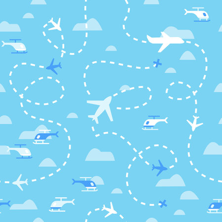 Airport Planes Seamless Patternのイラスト素材