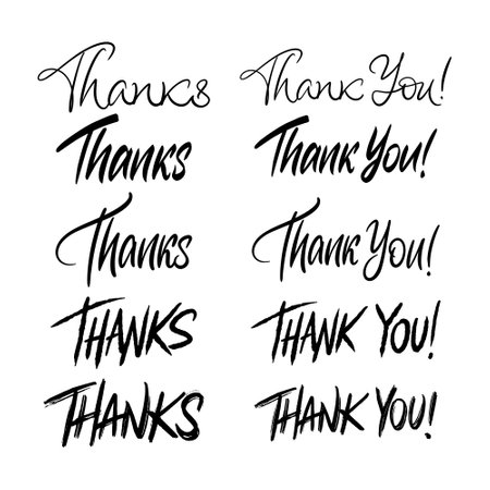 Thank You Lettering Setのイラスト素材