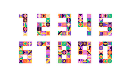 Art Deco Circus Numbers Isolatedのイラスト素材