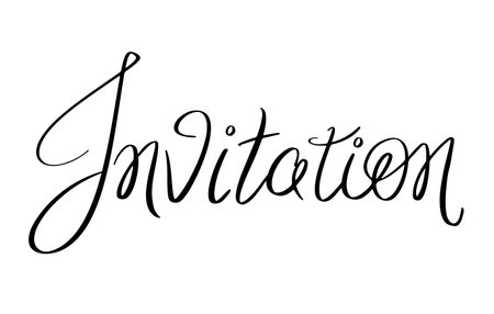Invitation fun naive letteringのイラスト素材
