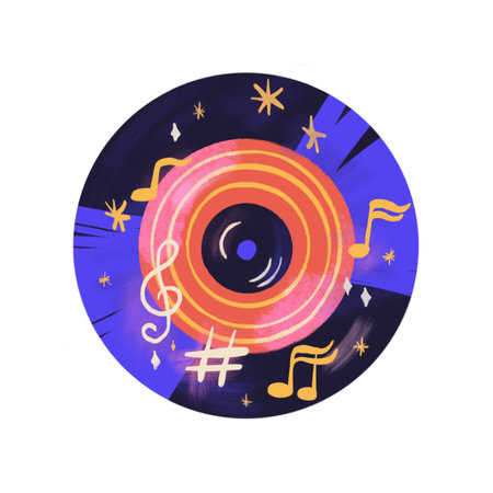 Vinyl Record Circle Iconの写真素材
