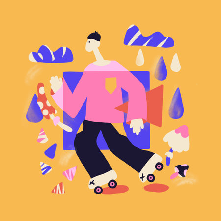Roller Skating Boy Conceptの写真素材