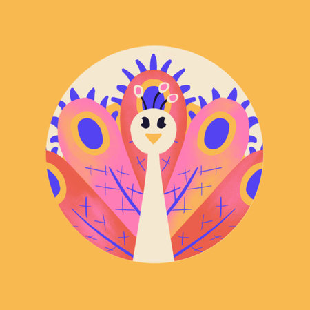 Peacock Circle Iconの写真素材