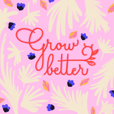 Grow Better Pink Letteringの写真素材