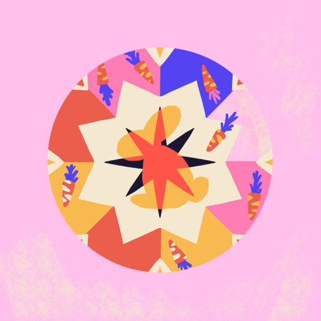 Rabbit Carrot Circle Iconの写真素材