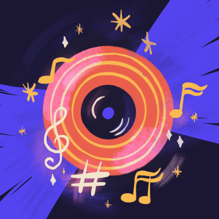 Vinyl Record Music Conceptの写真素材