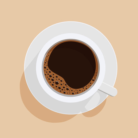 Coffee Cup Top View Isolatedのイラスト素材