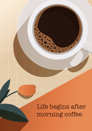 Coffee Cup Tulip Posterのイラスト素材
