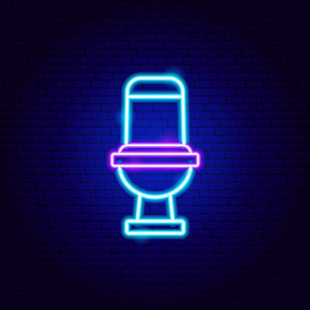 Toilet Front Neon Signのイラスト素材