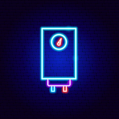 Water Hot Boiler Neon Signのイラスト素材
