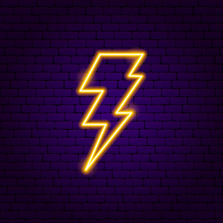 Neon Zigzag Lightning Signのイラスト素材