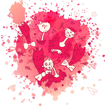 Valentines card in red colours. Vector format.のイラスト素材