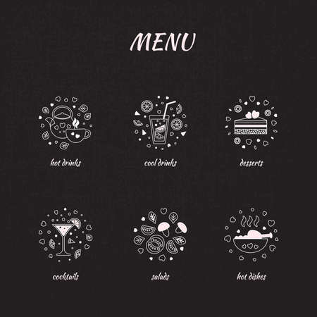 Black and white celebration menu, vector format.のイラスト素材