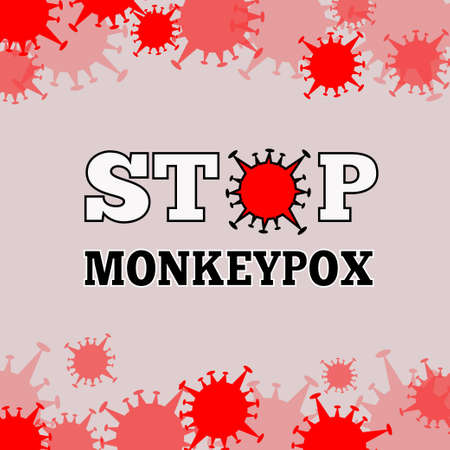 Monkeypox virus spread banner. Trend vector illustration in flat style.のイラスト素材