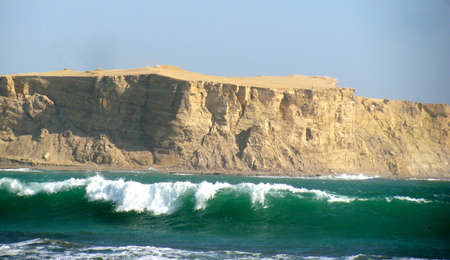 Peru cliffs and ocean Paracasの写真素材