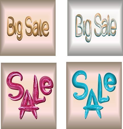 Set of four pictures with inscription Big Sale.のイラスト素材