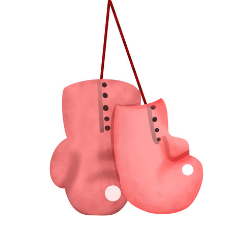 Pink boxing glovesのイラスト素材