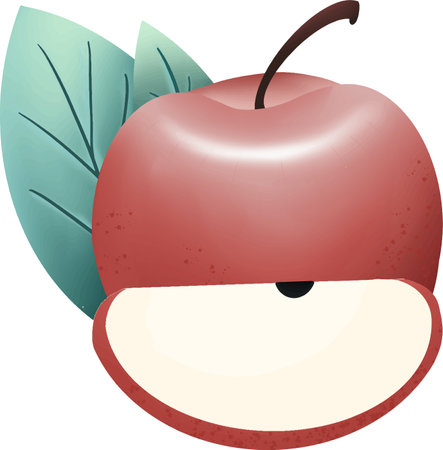 A red apple illustrationのイラスト素材