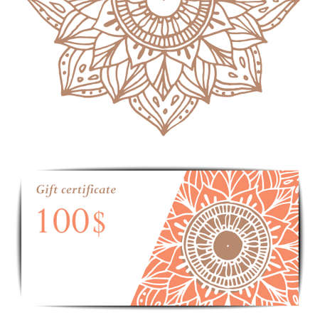 Yoga studio gift card templateのイラスト素材