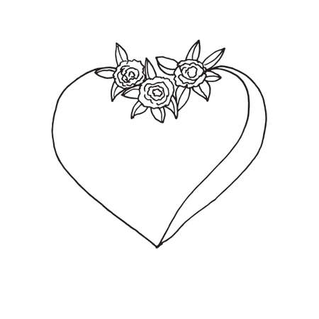 14 february - happy valentine day card. Hand drawn sketch illustrations. Perfect for coloring books and wedding invitations.のイラスト素材