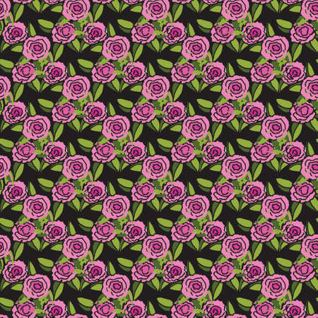 Seamless pattern with hand drawn flowers. Perfect for textile, happy valentine wrapping paper and wedding invitations.のイラスト素材