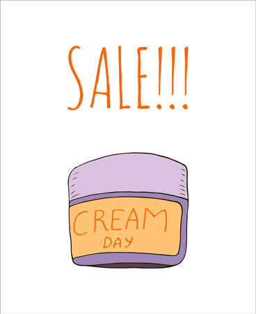organic doodle cosmetics - cream jarのイラスト素材