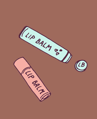 organic doodle cosmetics - lipstick, lip balmのイラスト素材