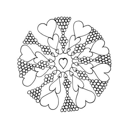 Indian flower mandala in vectorのイラスト素材