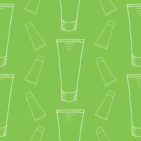 Hand paint doodle cosmetics seamless backgroundのイラスト素材