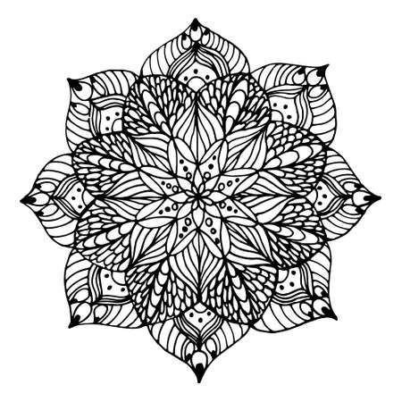 Indian flower mandala in vectorのイラスト素材